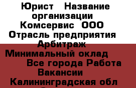 Юрист › Название организации ­ Комсервис, ООО › Отрасль предприятия ­ Арбитраж › Минимальный оклад ­ 25 000 - Все города Работа » Вакансии   . Калининградская обл.,Советск г.